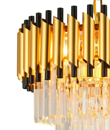 Люстра подвесная DARIAN 76017/5C GOLD Natali Kovaltseva золотая прозрачная на 6 ламп, основание золотое в стиле классический  фото 3